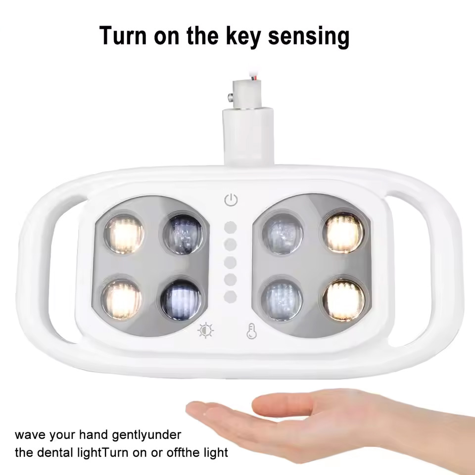 Dental Chair Light Infrared Inductive Oral Light Lamp 8LED 10W Dual-Color Adjustable